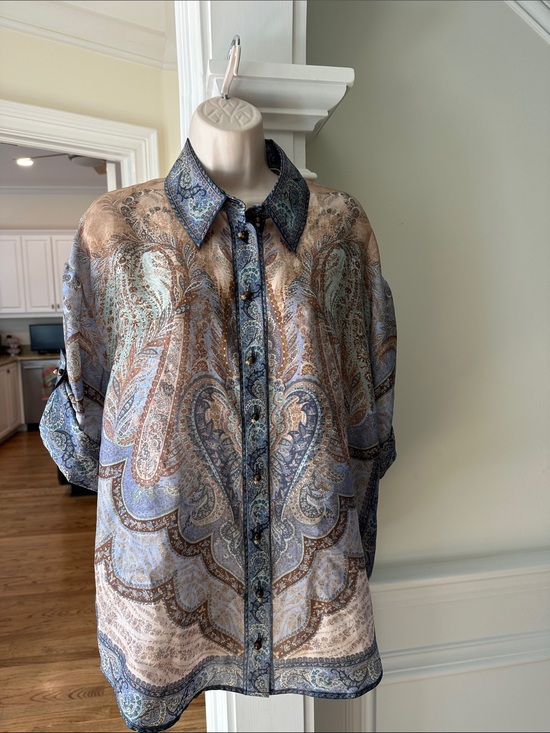 Zimmermann Tops - Zimmermann Wanderlust Paisley Silk Blouse  Sz 3, US 10 NWT